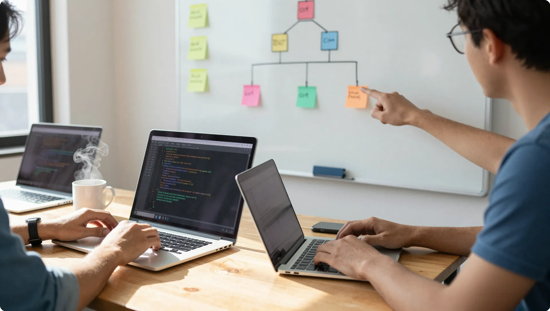 Team collaboration using branching in Git