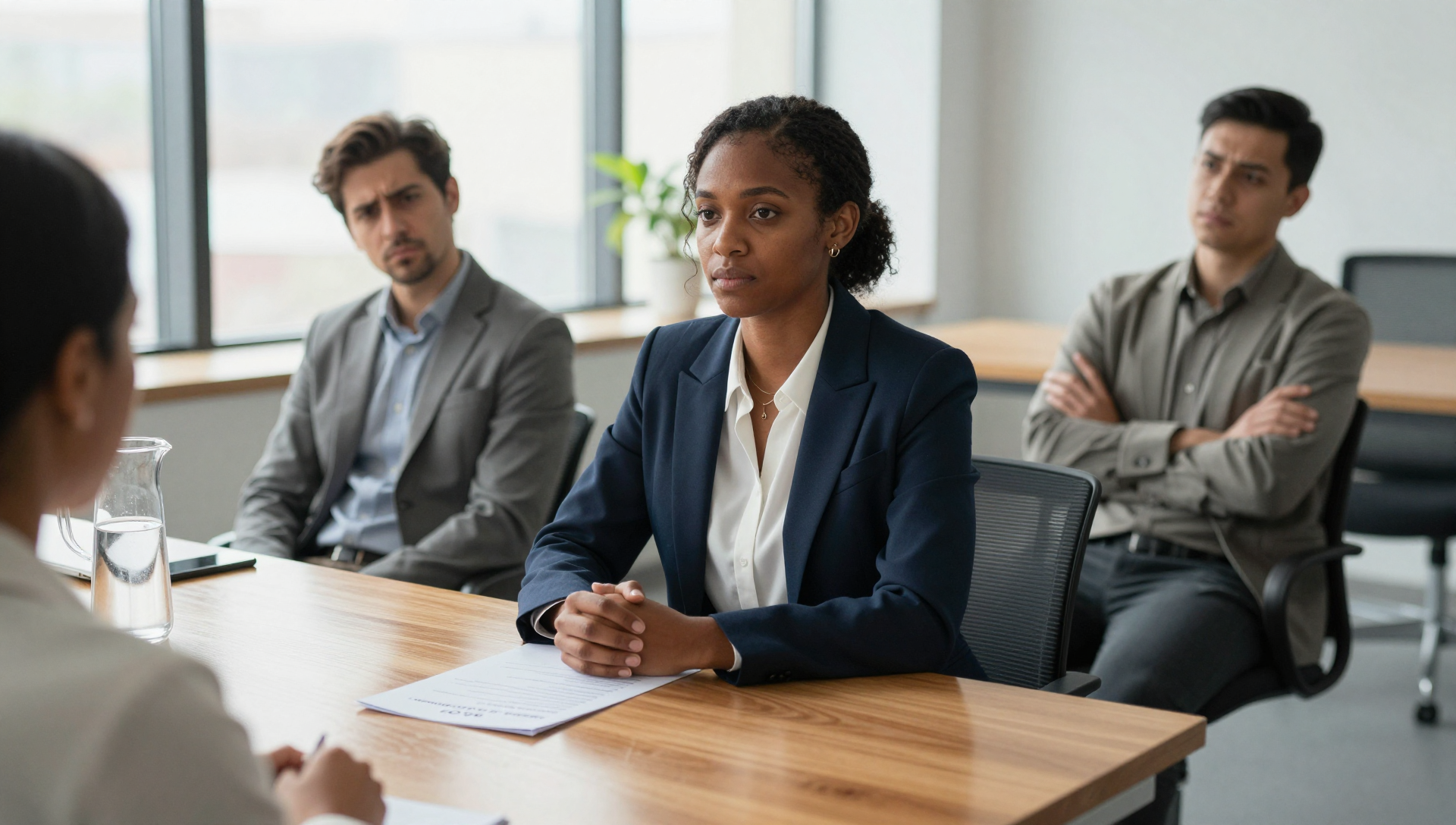 Diverse candidates facing unconscious bias in hiring during recruitment process